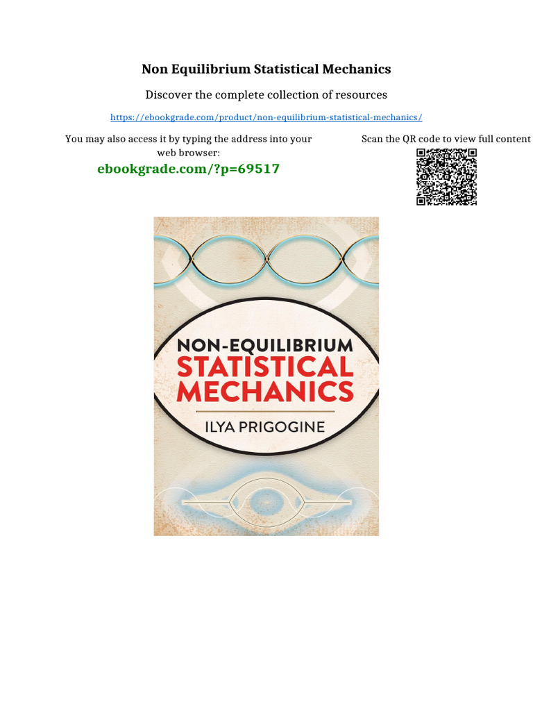 Non Equilibrium Statistical Mechanics PDF Version | PDF | Intellectual ...