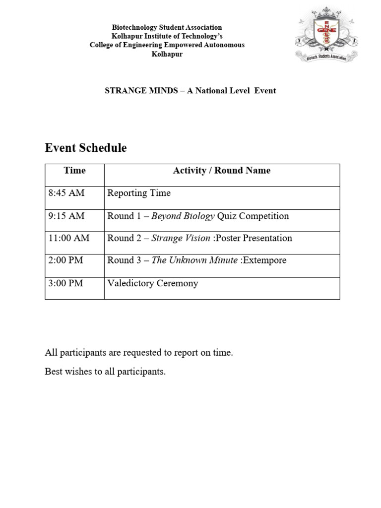 Event Schedule | PDF