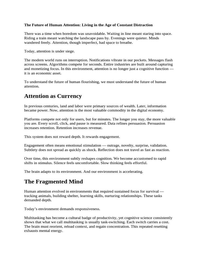 The Future of Human Attention | PDF | Attention | Cognition