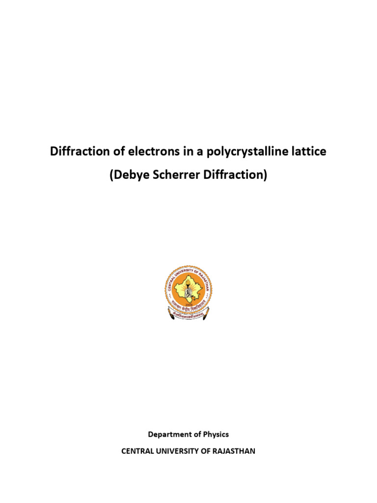 Final Electron Diffraction Manual | PDF | Electron | Diffraction