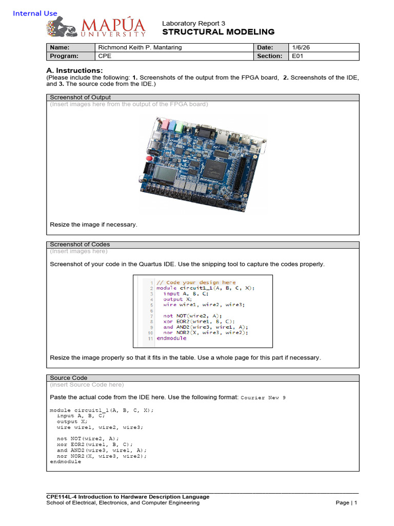 Intro To HDL Lab 3 | PDF | Electronics | Computing