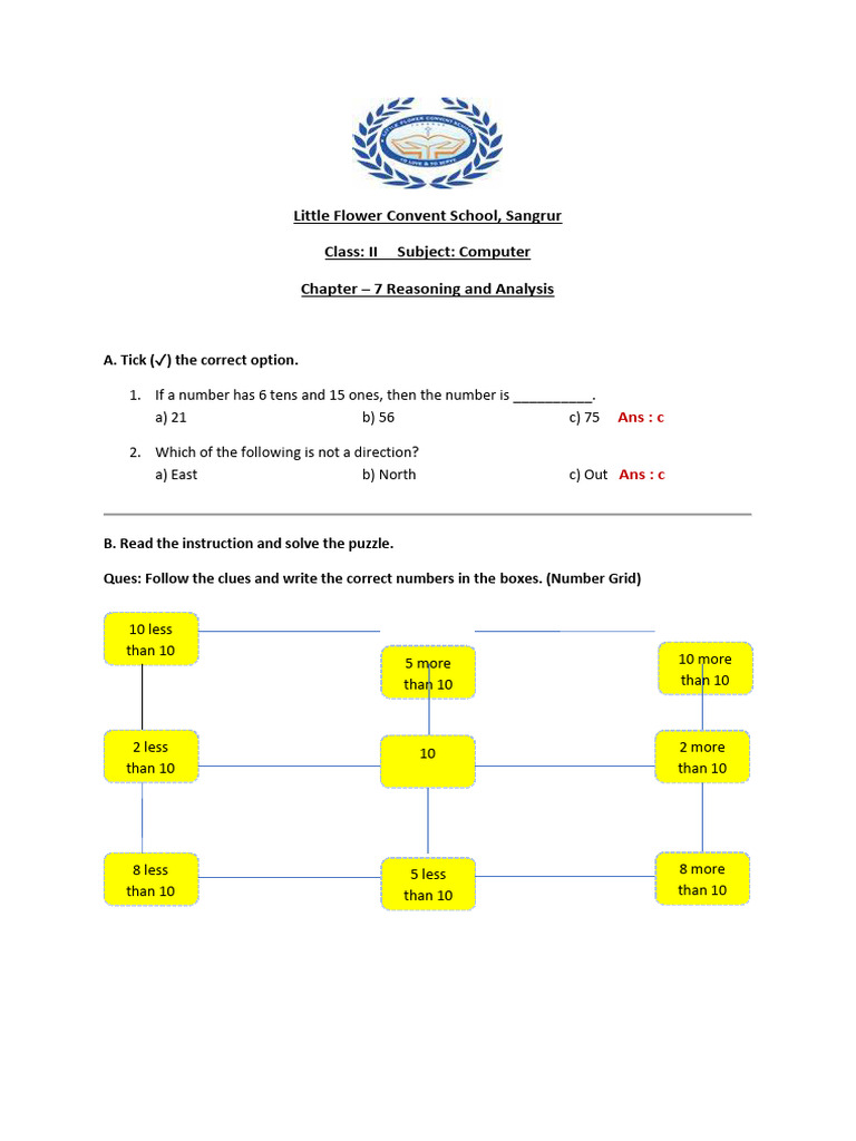 Class 2 Reasoning Ans Analysis | PDF