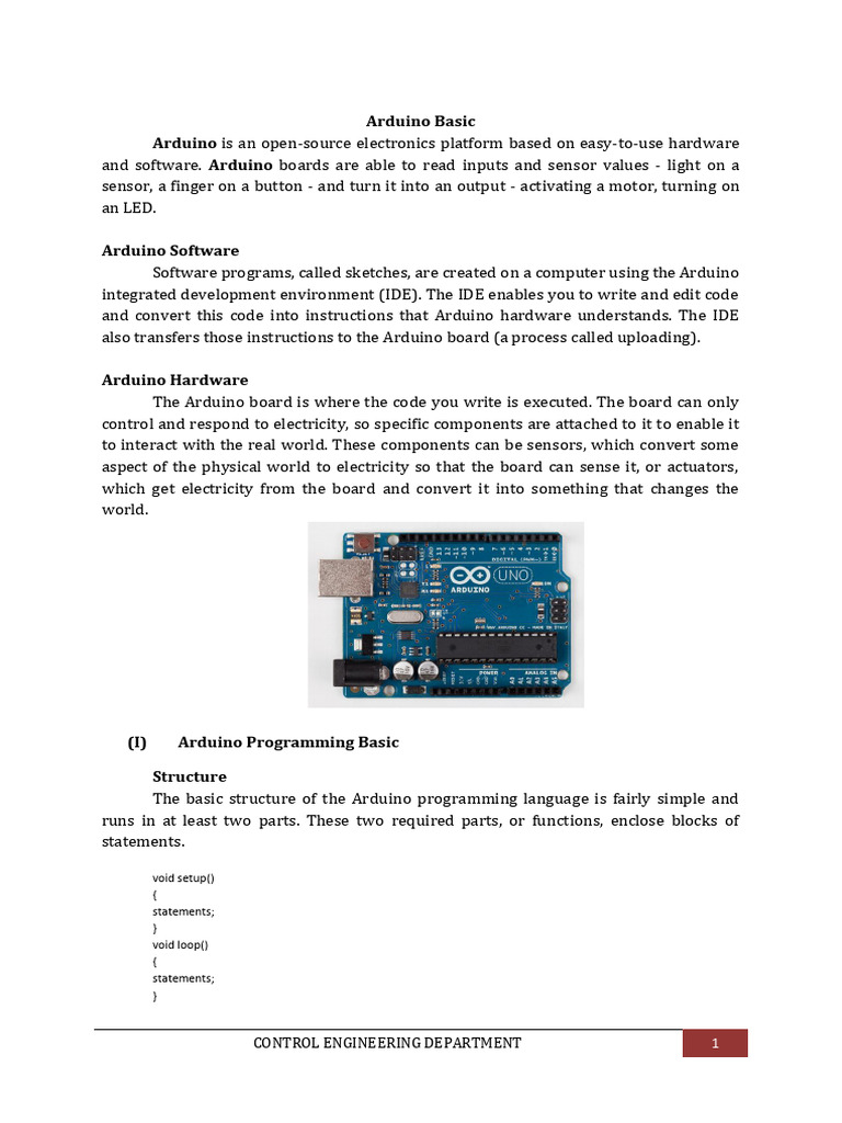 Arduino Training Book (Part 1) | PDF | Arduino | Parameter (Computer ...