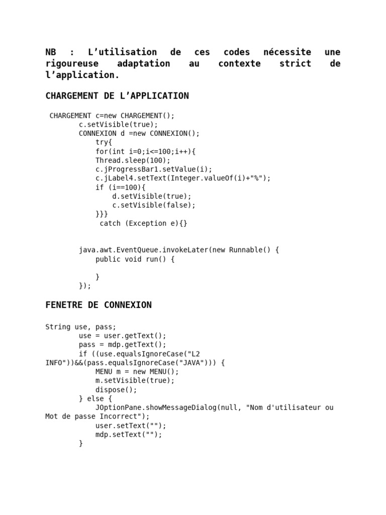 Codes Java | PDF