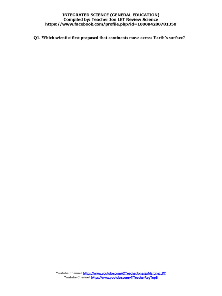 New Set Integrated Science Teacher Jon - PDF Version 1 | PDF | Earth ...