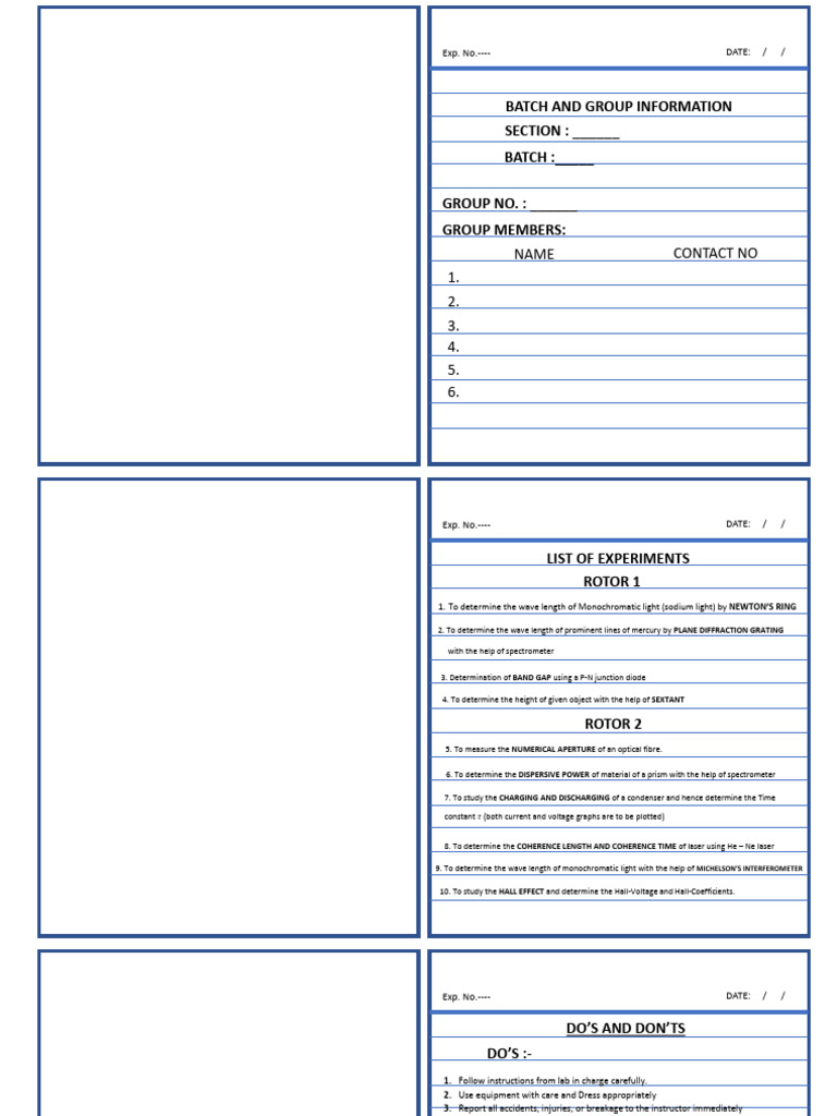 Sample Record Note Book | PDF | Coherence (Physics) | Light