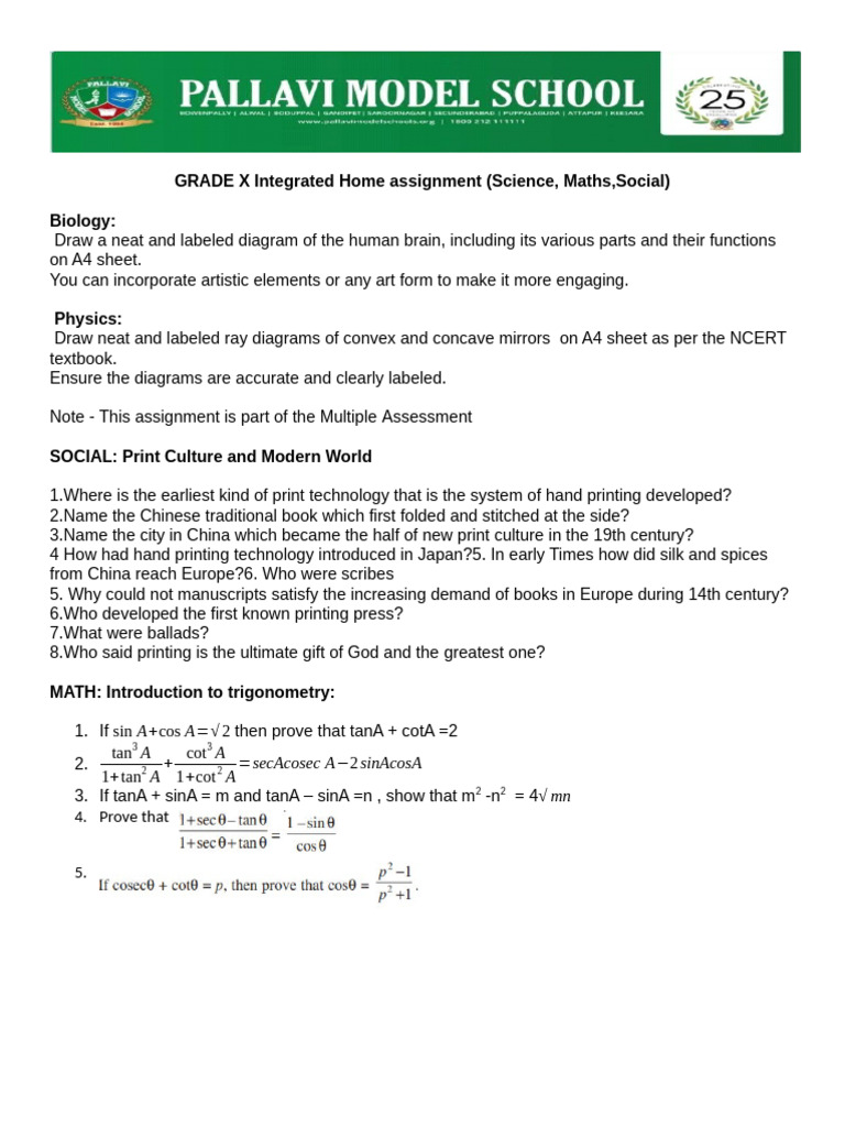 GRADE X Integrated Worksheet | PDF