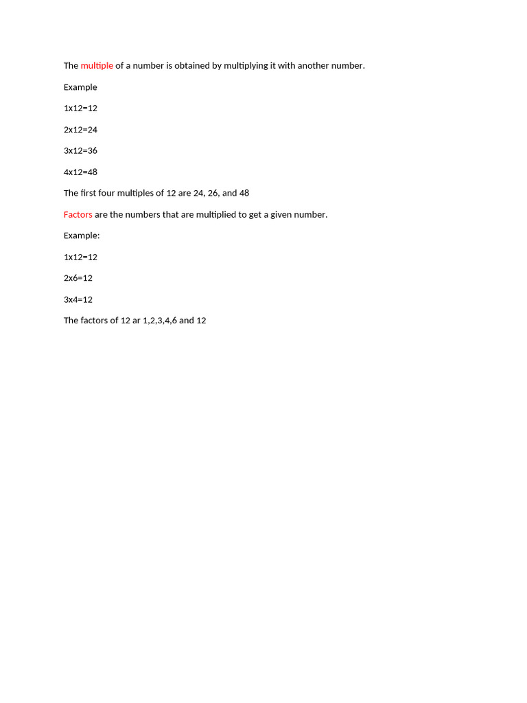 Factors and Multiples | PDF