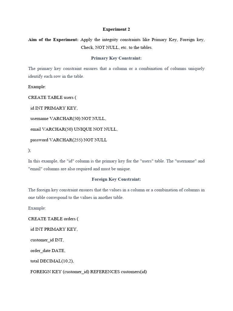 Exp 2 - 6 Write Up-1 | PDF | Table (Database) | Information Science