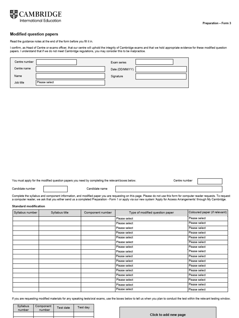 Modified Papers Preparation Form 3 | PDF