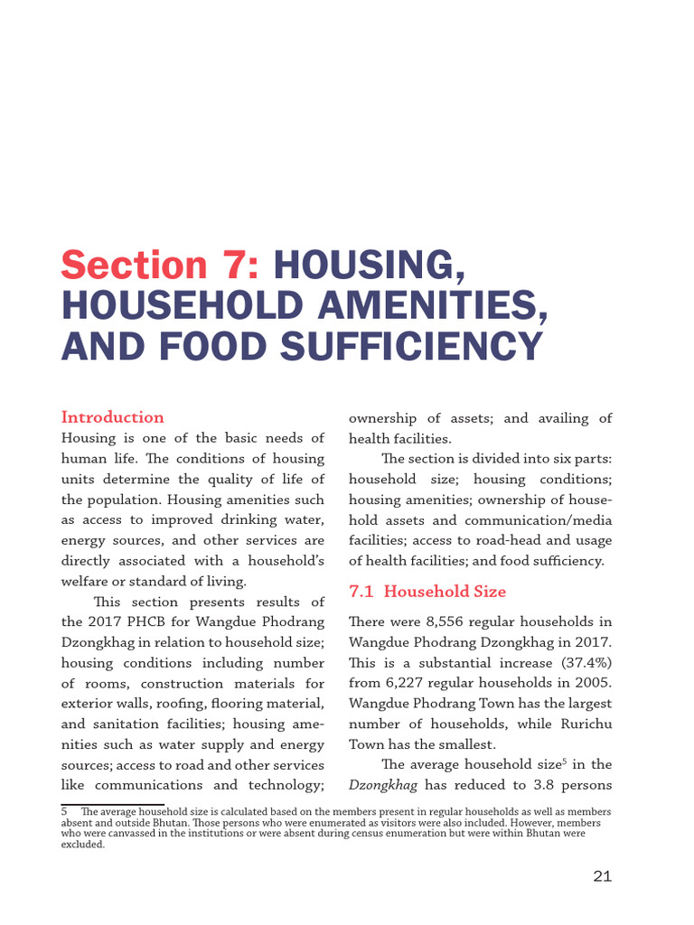 2017 Population and Housing Census of Bhutan - Section 7 | PDF ...