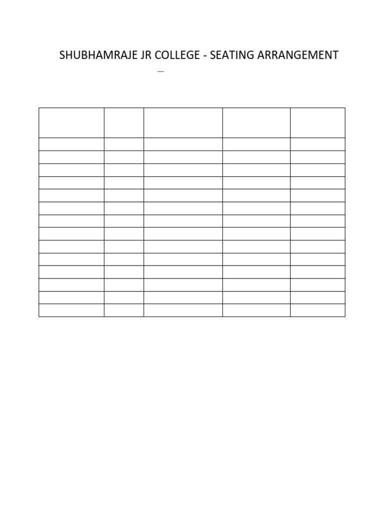 Ist Semester Maths Seating Arrangement | PDF