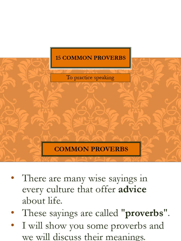 15 Common Proverbs | PDF