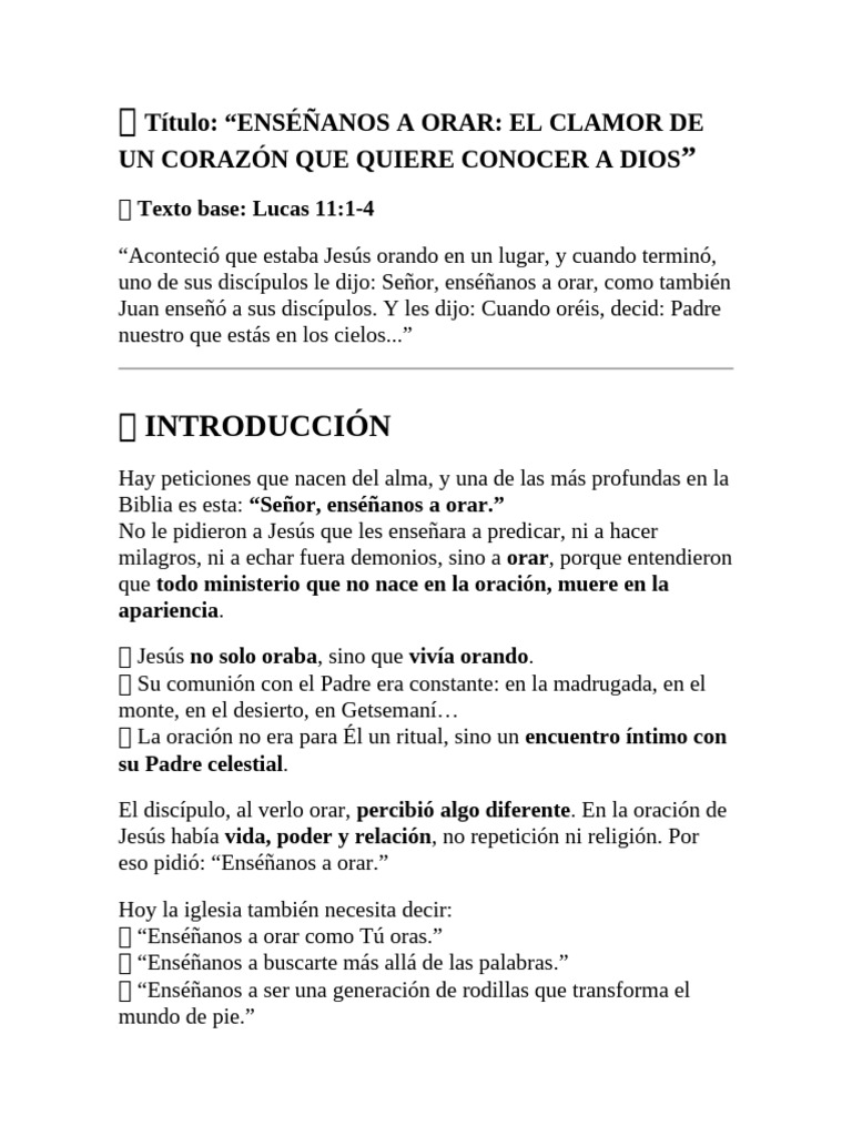 Enseñanos A Orar | PDF | Oración | Jesús