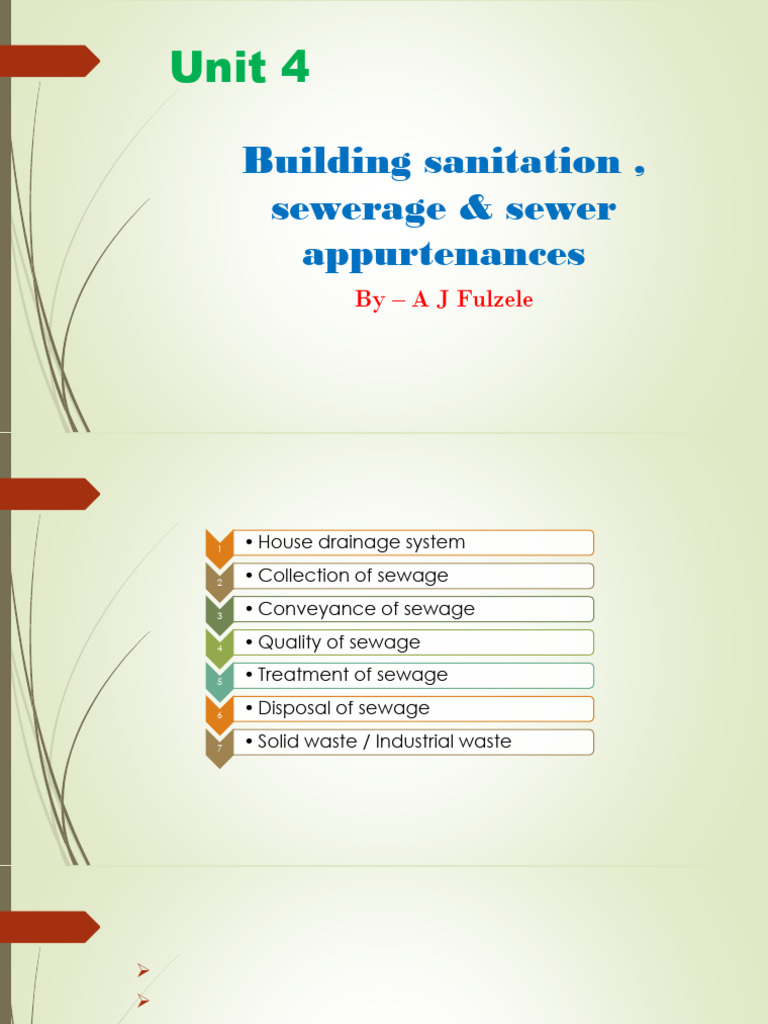 Building Sanitation, Sewerage.... | PDF | Combined Sewer | Sanitary Sewer