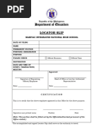 DepEd Locator Slip Template | PDF | Government
