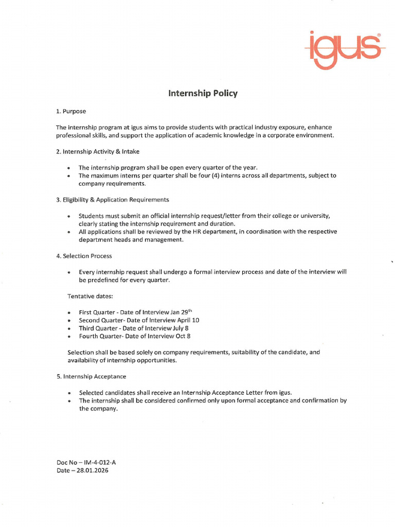 Internship Policy | PDF