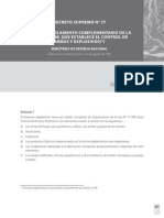 DS N°77 Reglamento Complementario de La Ley #17.798, Que Establece El Control de Armas y Explosivos