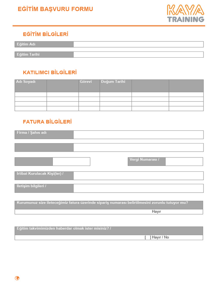 Başvuru Formu - Application Form | PDF
