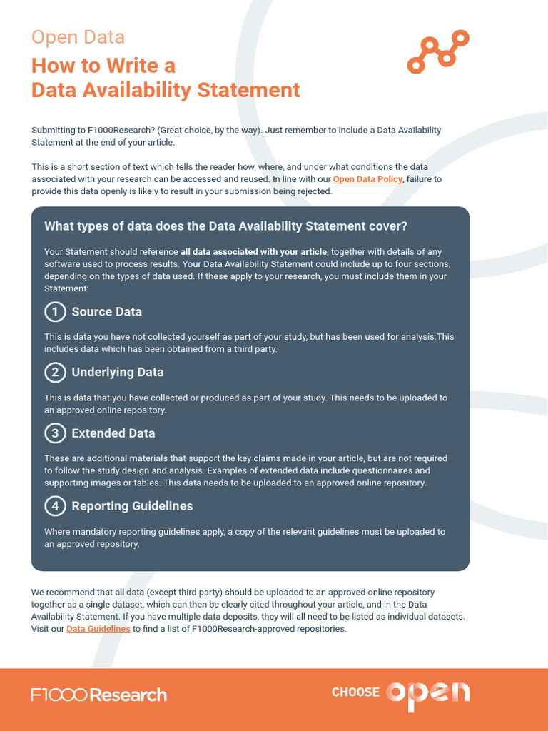 Research Open Data How To Write A Data Availability Statement | PDF ...