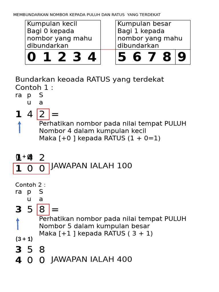 Membundarkan Nombor Kepada Ratus Yang Terdekat | PDF