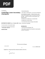 0862 Mathematics March 2026 Checkpoint Question Paper 1 | PDF | Mathematics