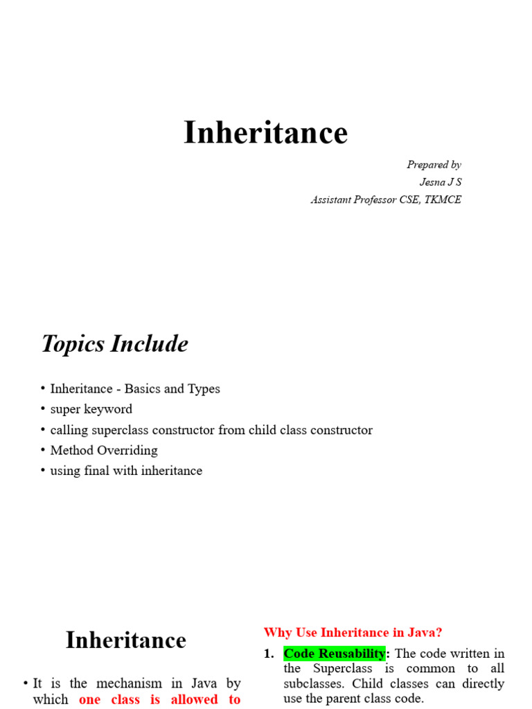 AP M3 Part1 Inheriance | PDF | Inheritance (Object Oriented Programming ...