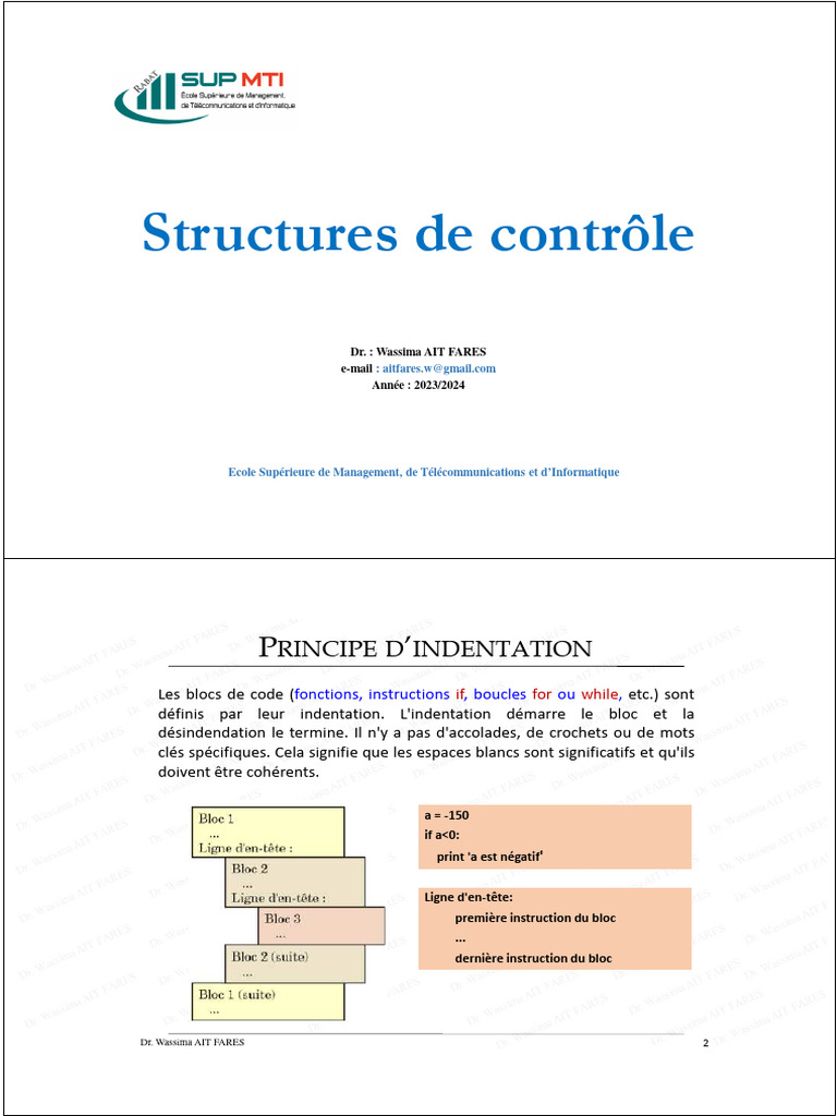 Structures de Controle | PDF | Structure de contrôle | Informatique