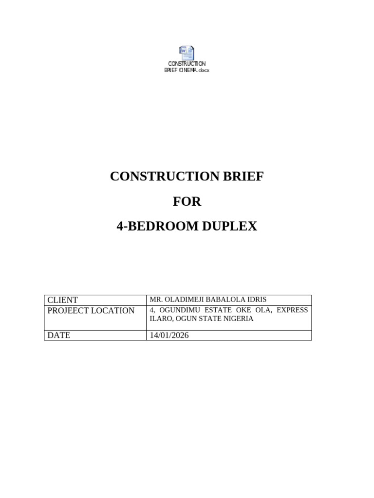 Construction Brief Isreal | PDF | Room | Bathroom