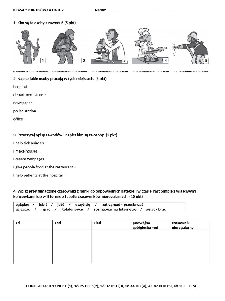 Klasa 5 U7 Kartk N | PDF