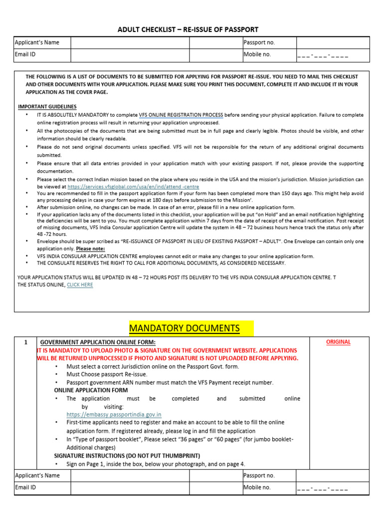 New Adult Reissue of Passport New-Jan-Latest | PDF | Birth Certificate ...