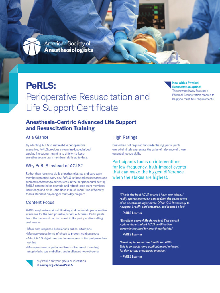 ASA-PeRLS-Sell-Sheet-2025 Hojas de Habilidades | PDF | Cardiopulmonary ...