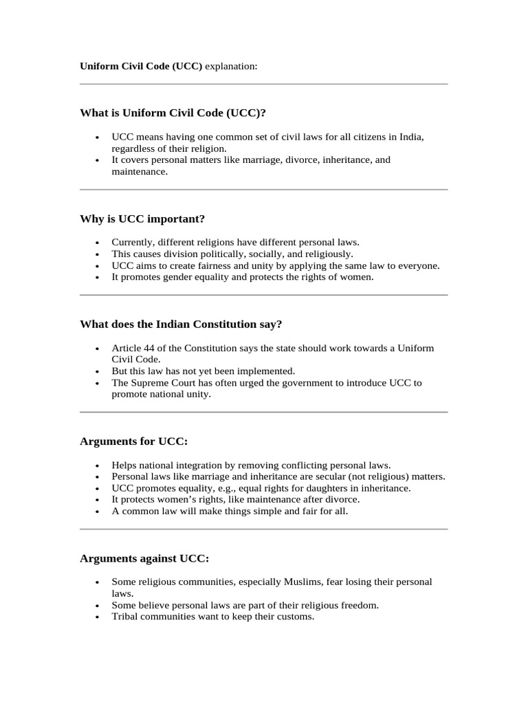 Uniform Civil Code | PDF