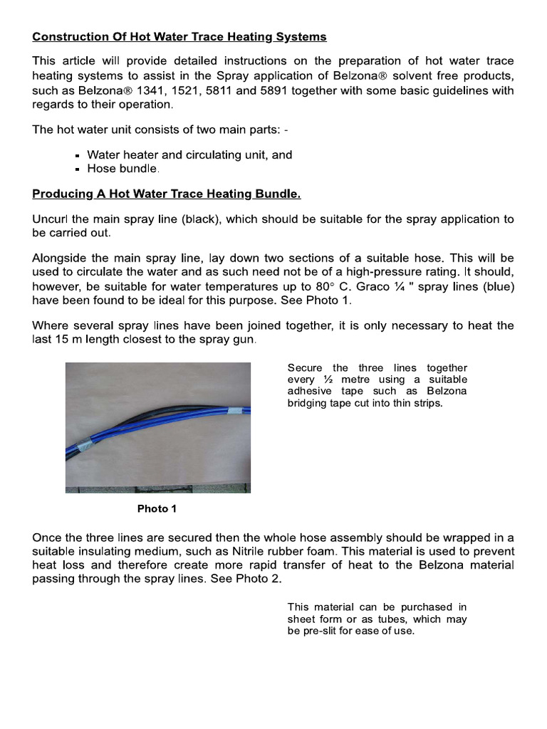 Construction of Hot Water Trace Heating Systems | PDF