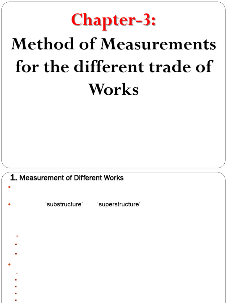 Chapter - 3-Method of Measurements For The Different Trade of Works ...