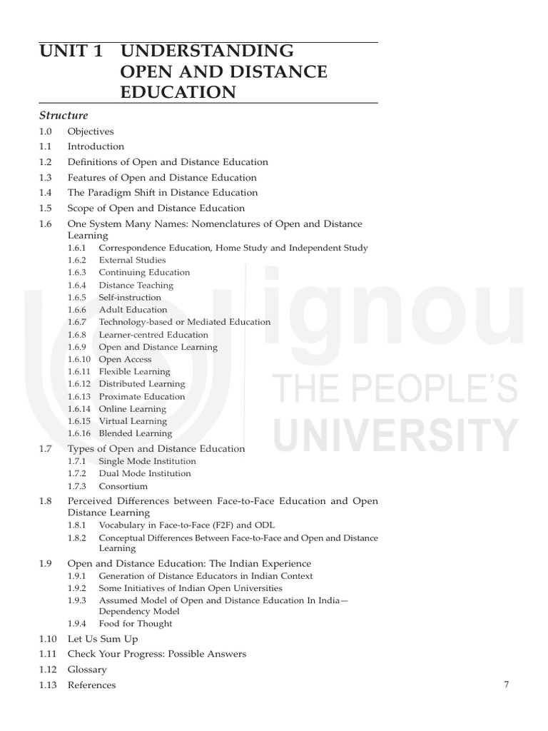Open and Distance Learning System | PDF | Distance Education ...