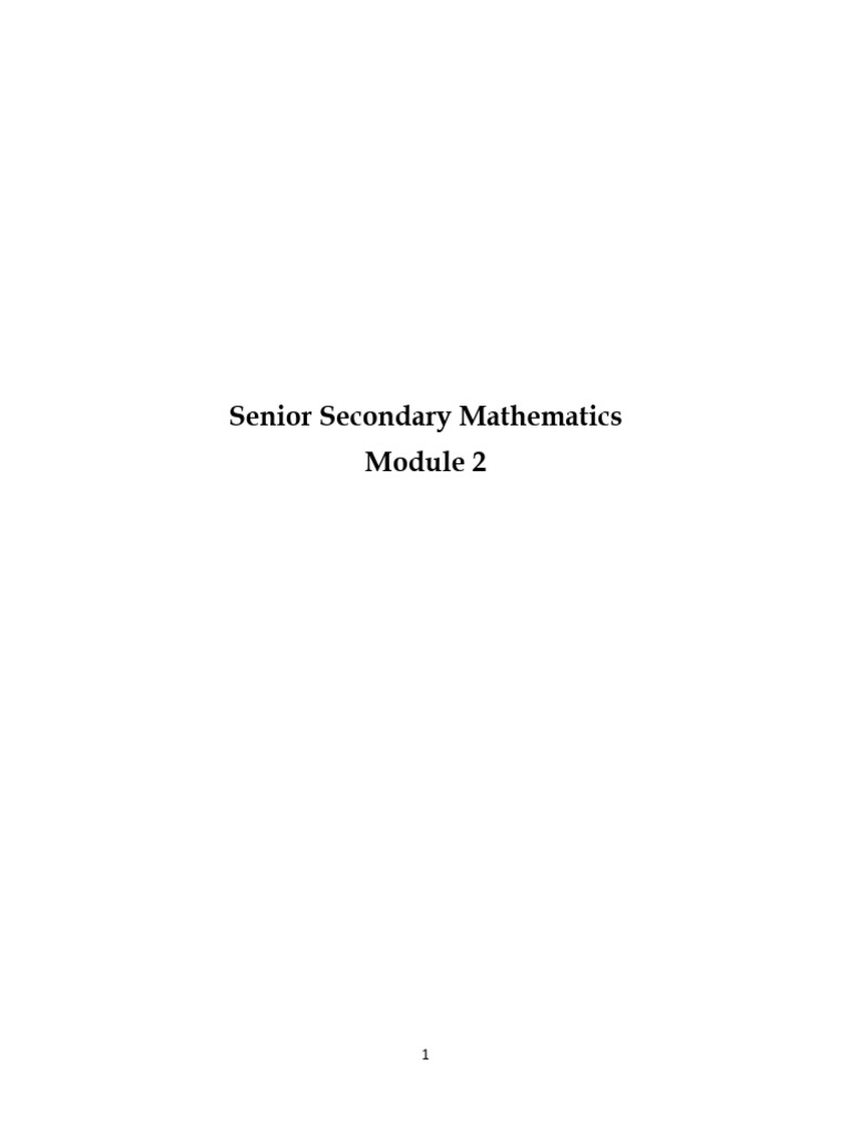 Senior Secondary Mathematics Module 2 | PDF | Line (Geometry) | Area