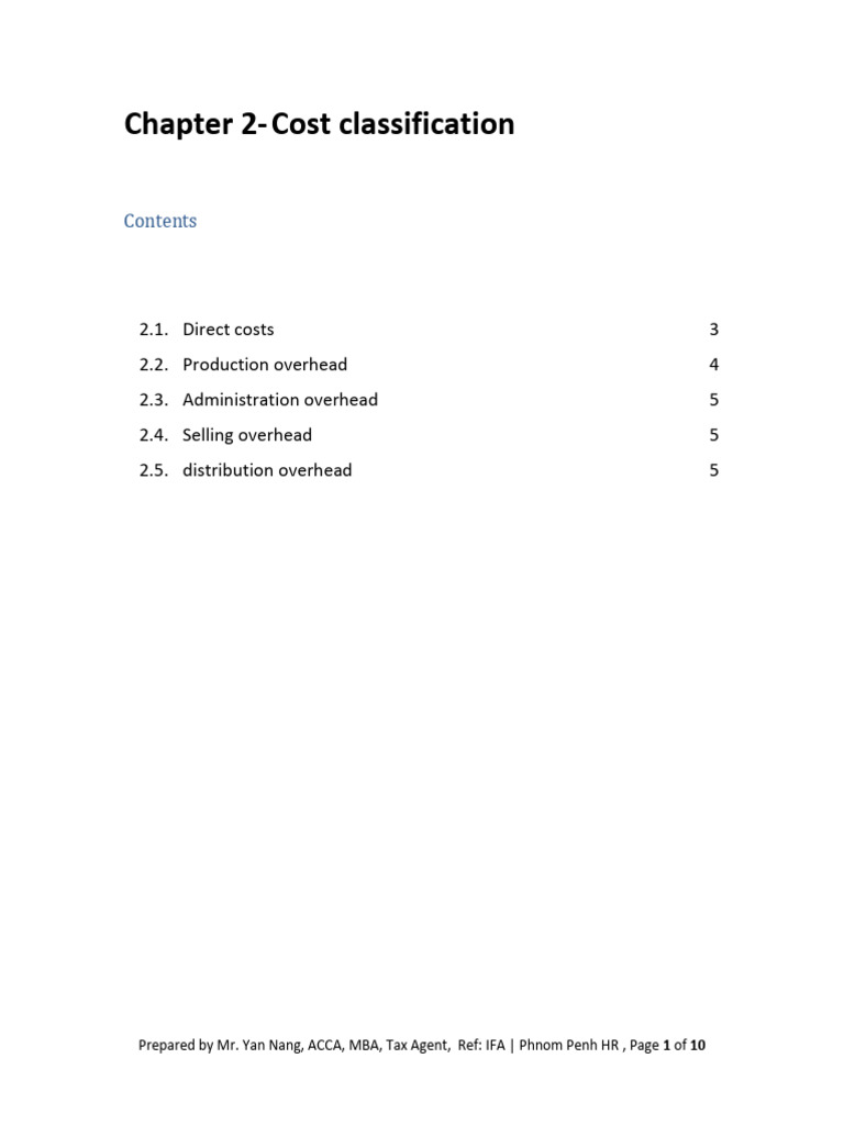 Chapter 2 - Cost Classification | PDF