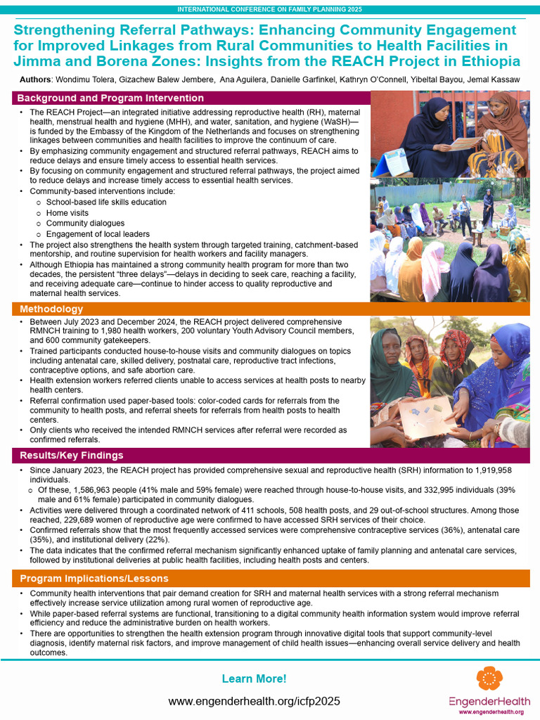 Strengthening Referral Pathways REACH Ethiopia | PDF | Wash | Medical ...