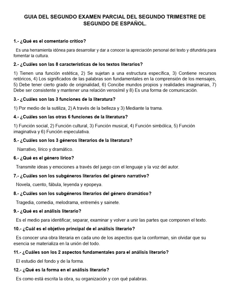 Guia Del Segundo Examen Parcial Del Segundo Trimestre de Segundo de ...