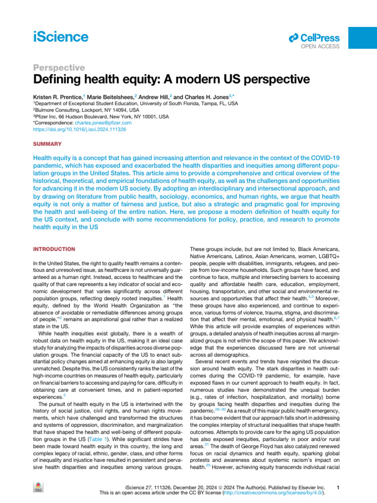 Main | PDF | Health Equity | Social Inequality