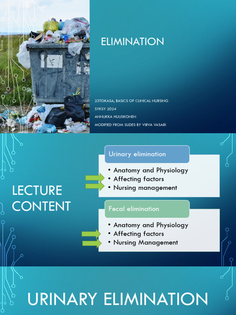 Lesson Notes Elimination | PDF | Urination | Urinary Incontinence