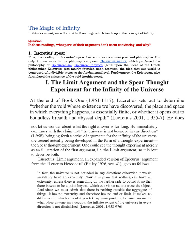 The Magic of 'Infinity' | PDF