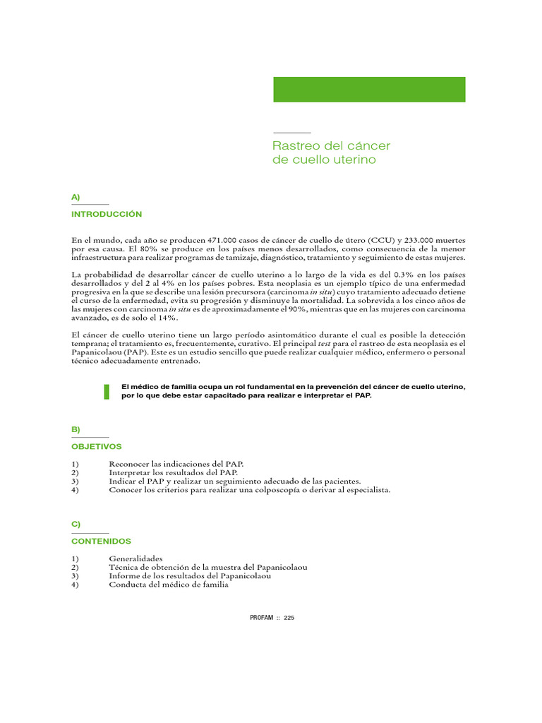 Rastreo CCU Profam | PDF | Cáncer de cuello uterino | Vagina