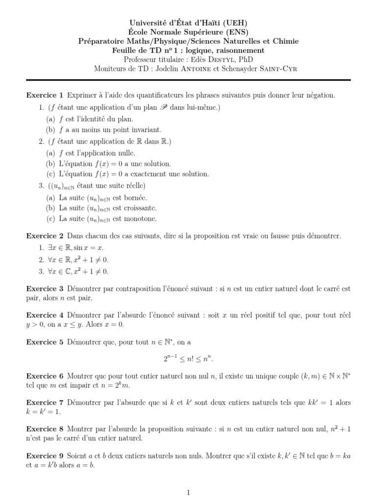 TD ENS Analyse 1 | PDF | Théorie des nombres | Mathématiques