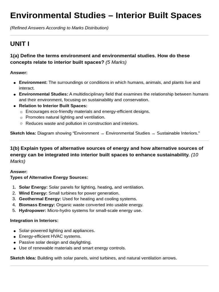 Environmental Studies - Interior Built Spaces | PDF | Renewable Energy ...