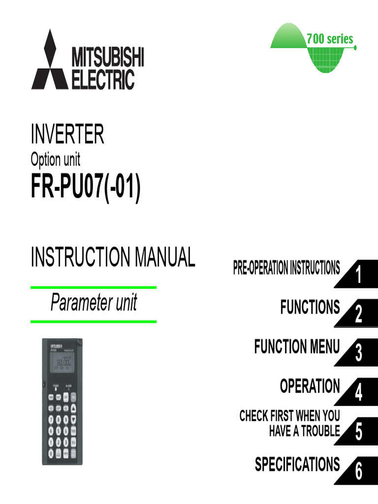 FR-PU07 (-01) Instruction Manual IBNA-0600421 | PDF | Parameter ...