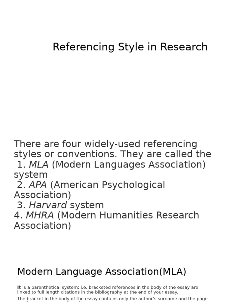 Referencing Styles | PDF | Citation | Reference