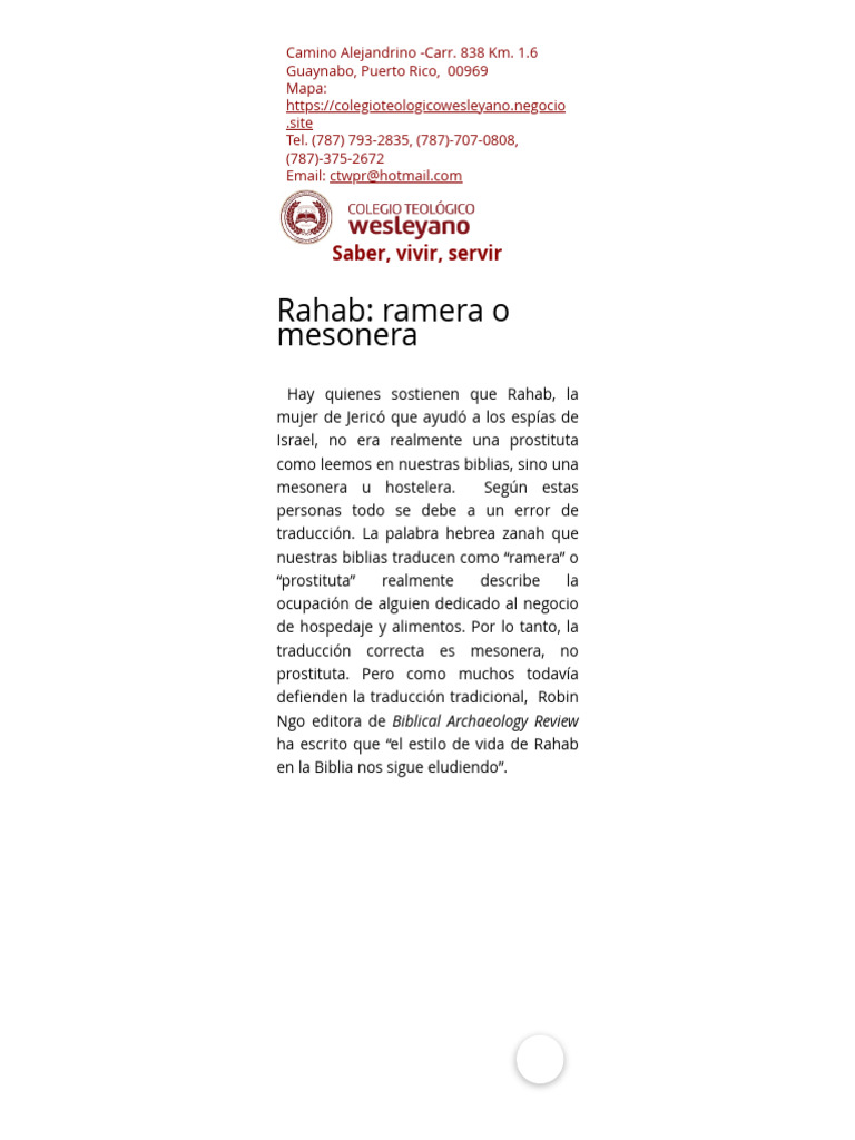 Rahab_ Ramera o Mesonera | PDF | Prostitución