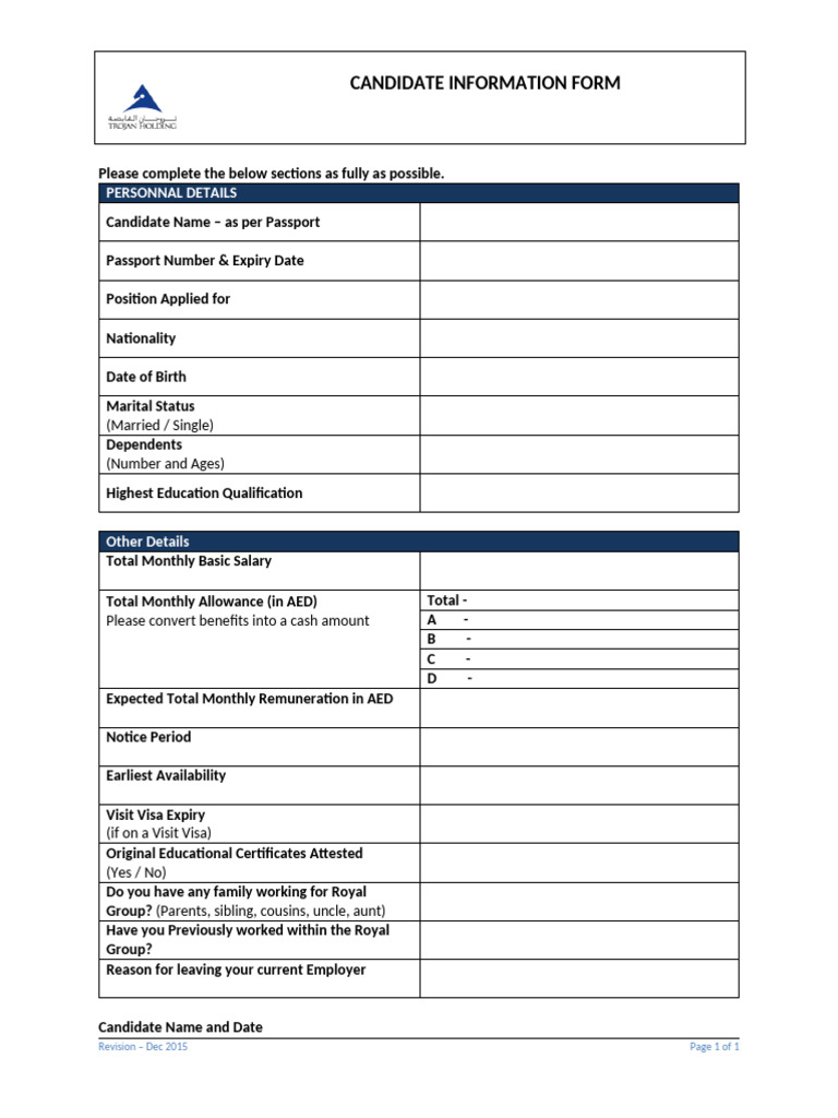Form - Royal | PDF
